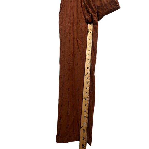 Bridge & Burn S Milo Jumpsuit Organic Cotton Coveralls Dobby Stripe Rust Brown - Picture 7 of 10